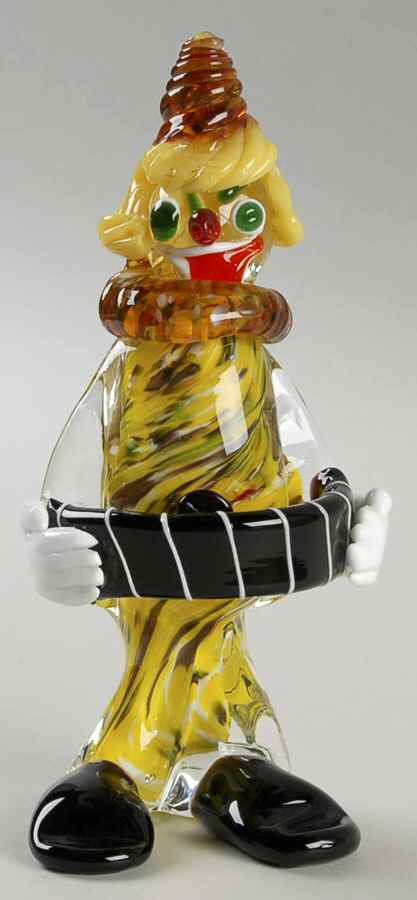 Murano Figurines Clown With Accordion - No Box by Murano Glass-1
