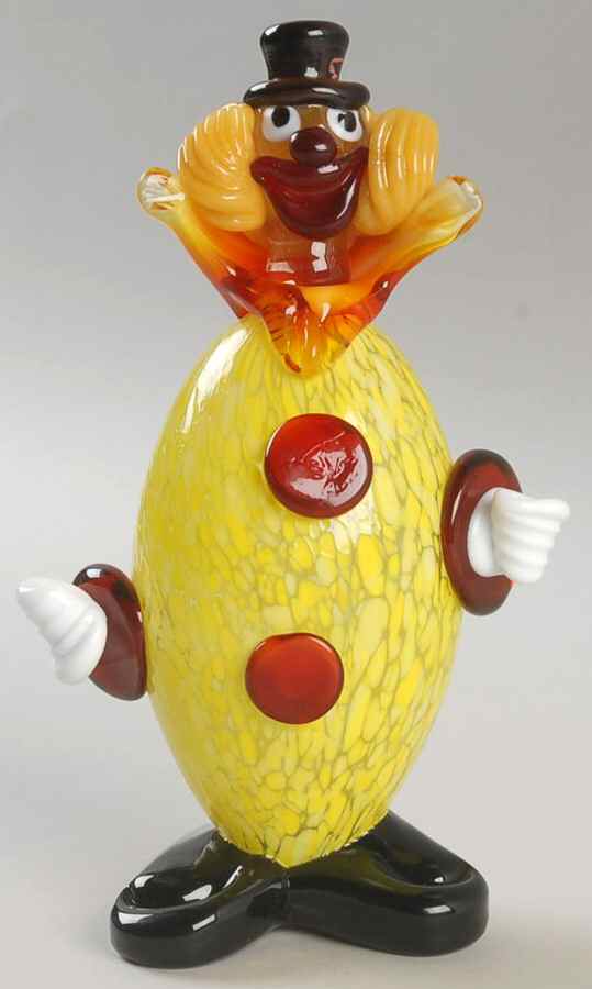Murano Figurines Clown-Lemon Spot-Oval Shape - No Box by Murano Glass-1