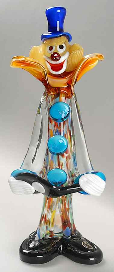 Murano Figurines Clown With Guitar - No Box by Murano Glass-1