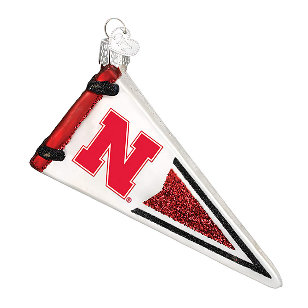 Collegiate Collection University Of Nebraska Pennant - No Box 42 by Old World Christmas (Newer)-1
