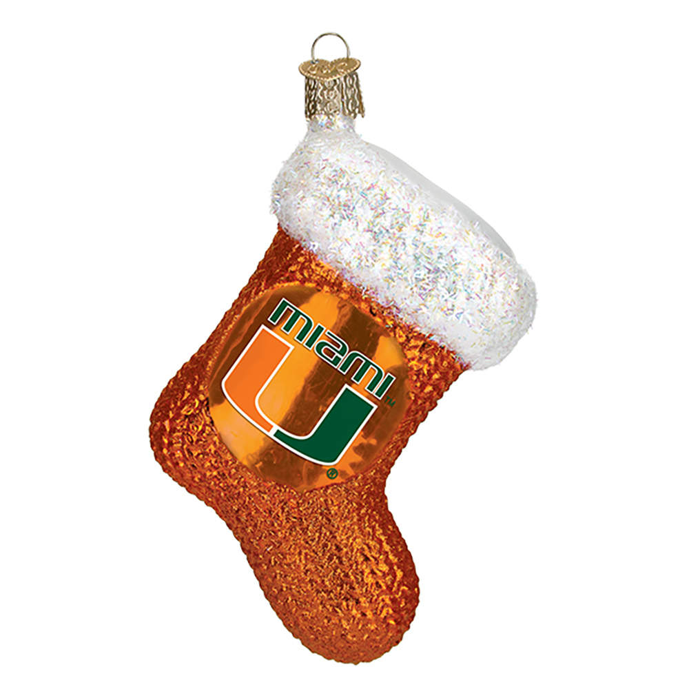 Collegiate Collection University Of Miami Stocking - Boxed by Old World Christmas (Newer)-1
