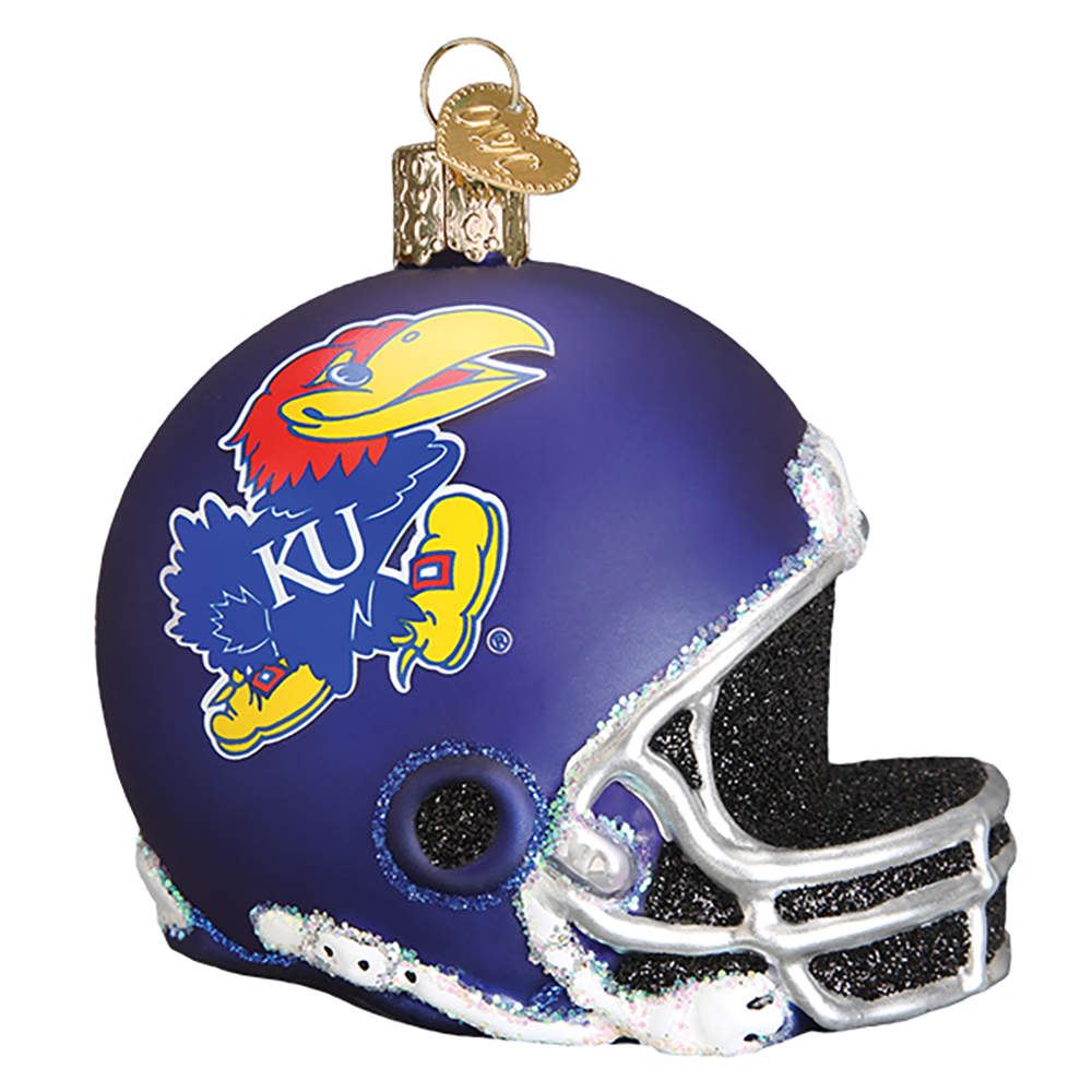Collegiate Collection University Of Kansas Helmet - Boxed by Old World Christmas (Newer)-1