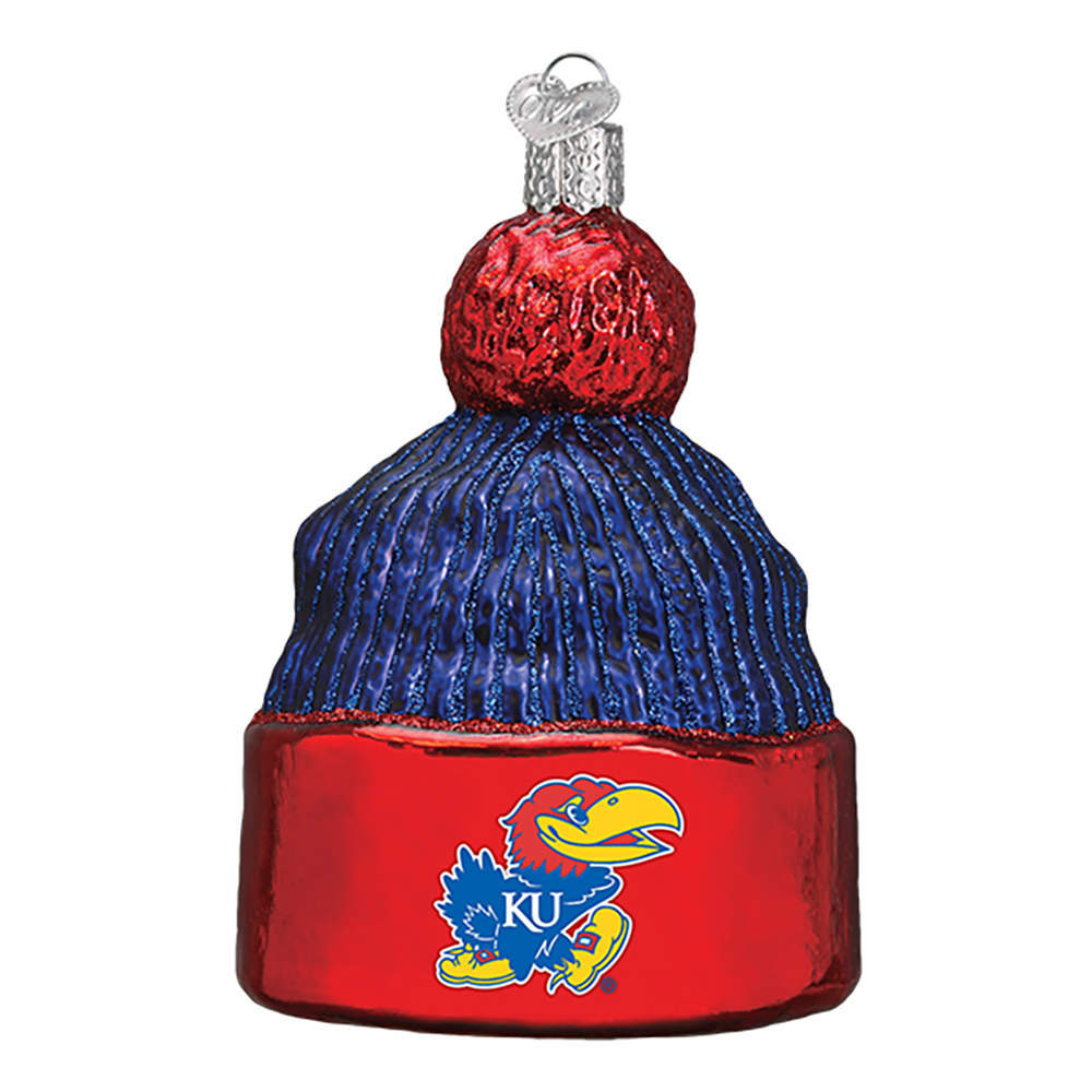 Collegiate Collection University Of Kansas Beanie - No Box by Old World Christmas (Newer)-1