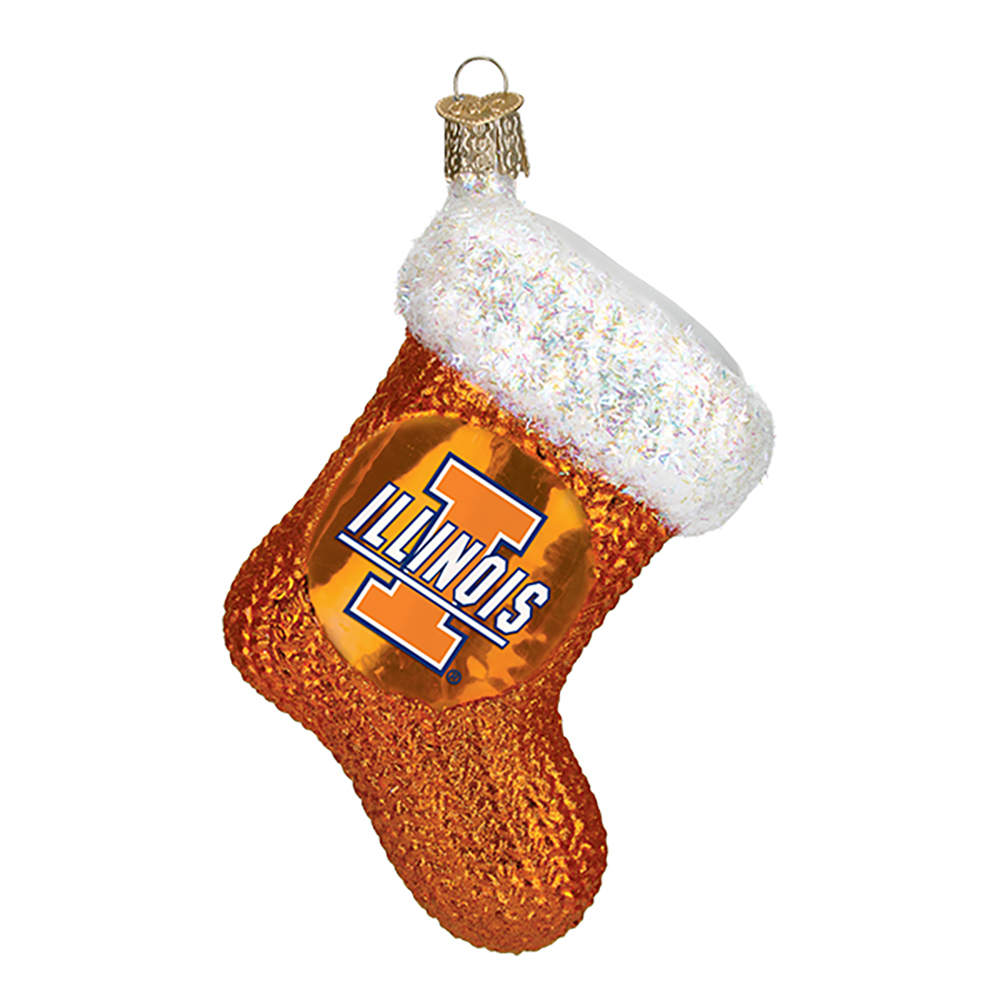 Collegiate Collection Univ Of Illinois Stocking - Boxed by Old World Christmas (Newer)-1