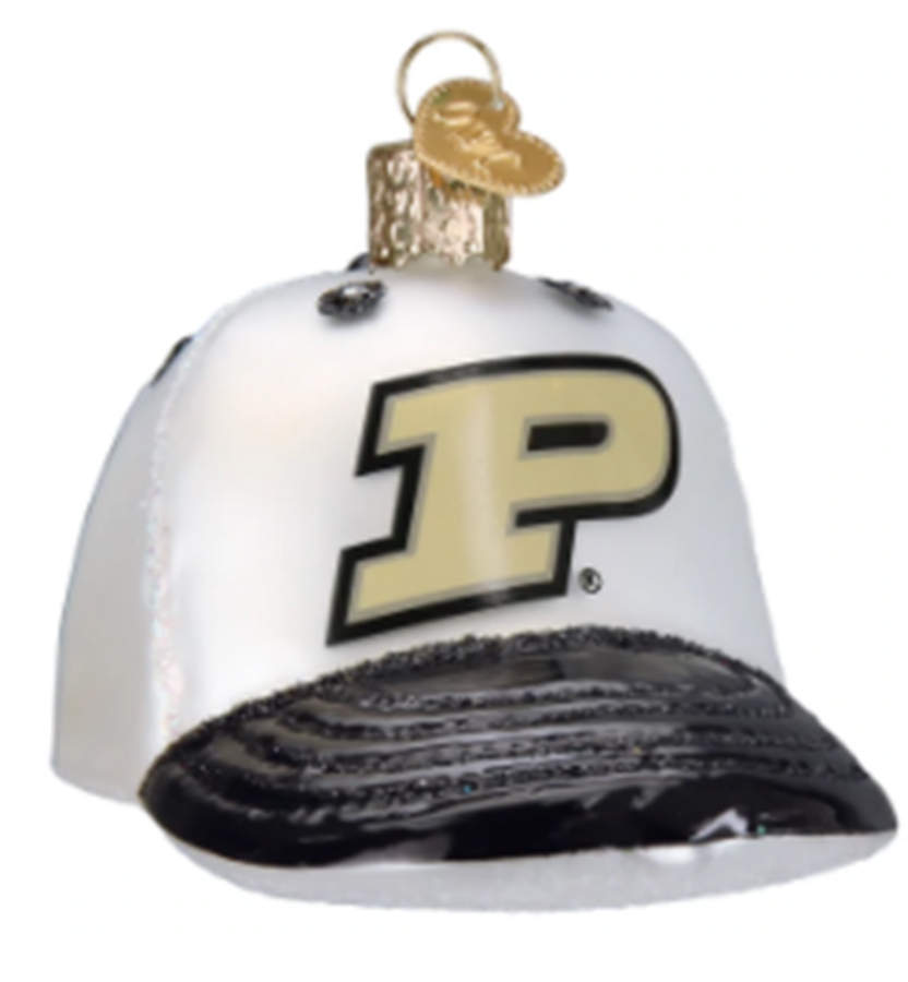 Collegiate Collection Purdue Univ  Baseball Cap - With Box Bx355 by Old World Christmas (Newer)-1