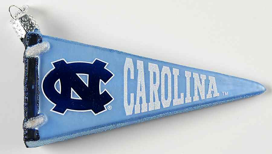Collegiate Collection Univ Of North Carolina Pennant - Boxed by Old World Christmas (Newer)-1