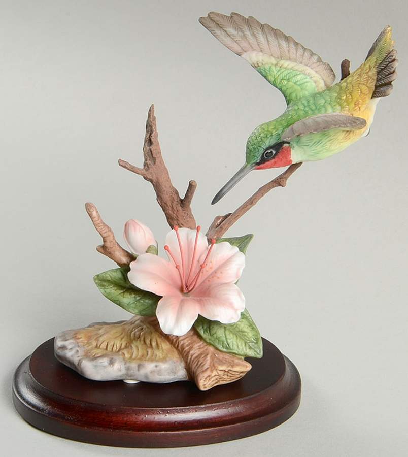 Hummingbirds Ruby-Throated W/ Azalea - Boxed by Maruri-1