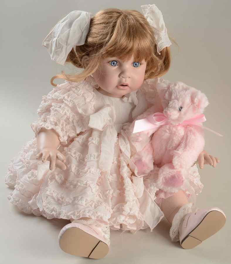 Marie Osmond Toddler Dolls Pink Dress W/ Teddy Bear - Boxed by Marie Osmond Doll-1