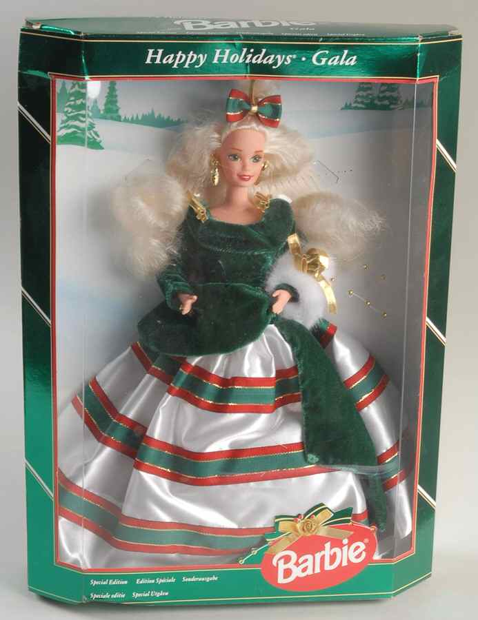 Happy Holidays Gala Gala-Green Candy Stripe Dress - No Box by Mattel-1