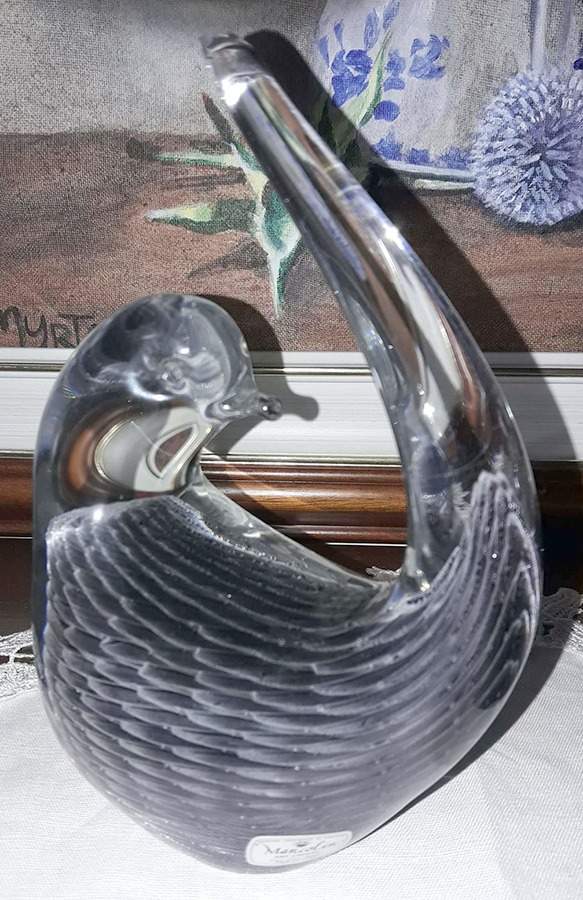 Marcolin Art Crystal Figurine Bird-Tail Up - No Box by Marcolin Art Crystal-1
