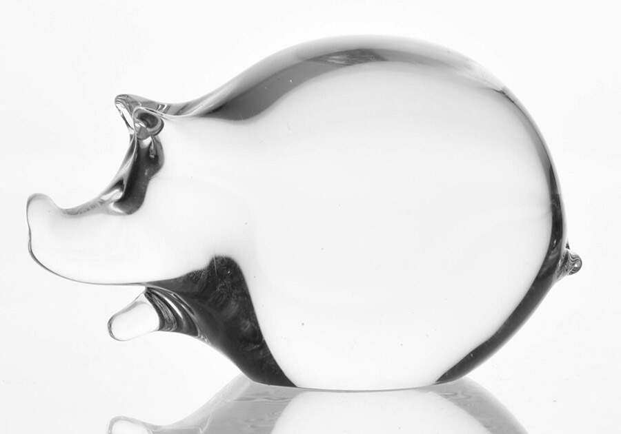 Marcolin Art Crystal Figurine Pig - No Box by Marcolin Art Crystal-1