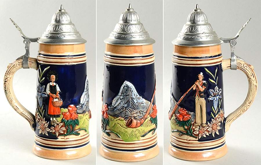 Marzi & Remy Steins Man With Swiss Horn-Woman With Basket - No Box by Marzi & Remy-1