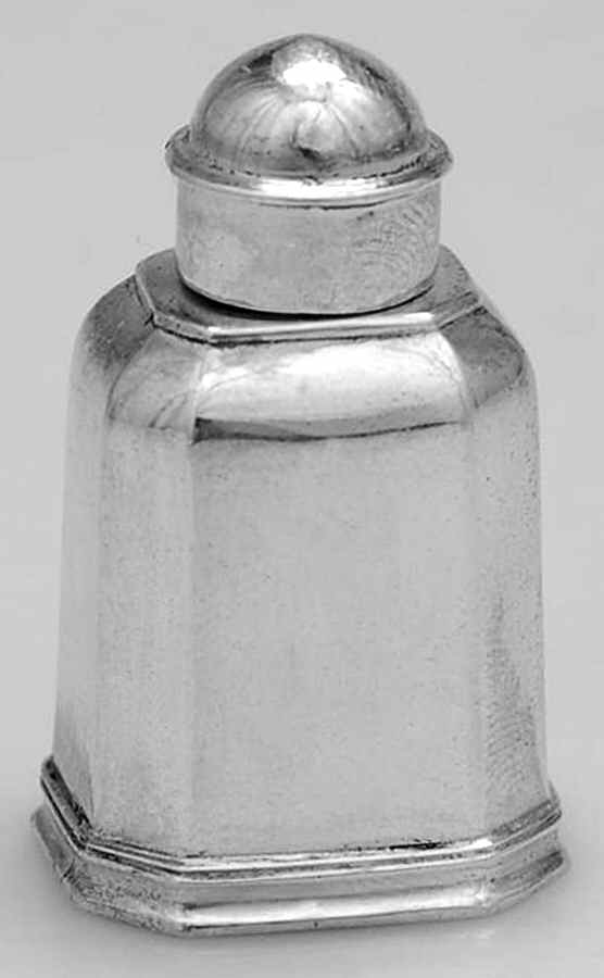Miniature Sterling Giftware Tea Caddy-Octagonal - Boxed by Metropolitan Museum-1
