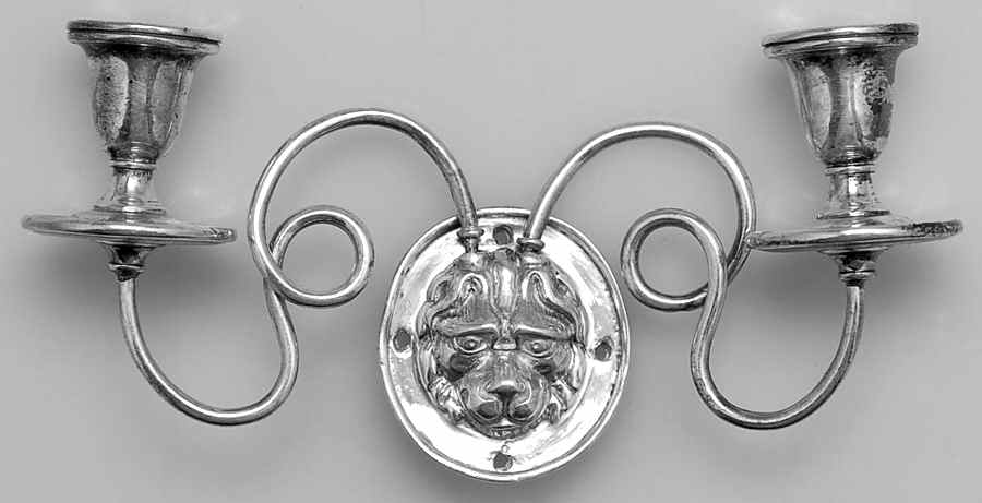 Doll House Miniatures-Sterling Wall Sconce With Lion Head - Boxed by Metropolitan Museum-1