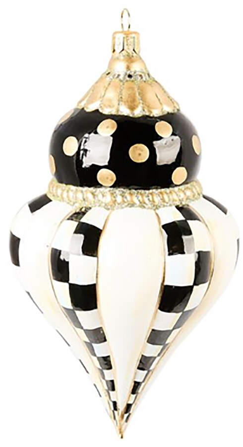 Courtly Christmas Ornaments Noel Fluted Drop - Boxed by MacKenzie-Childs-1