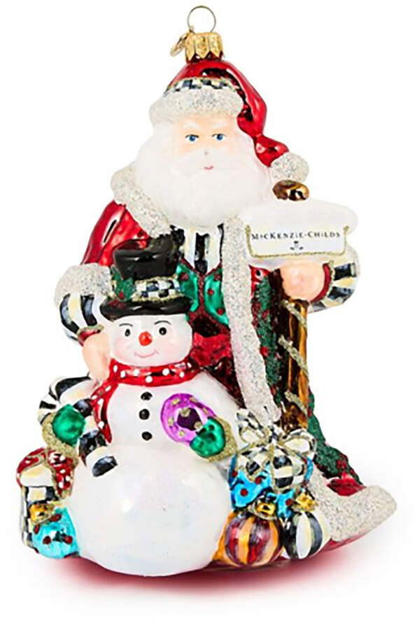 Courtly Christmas Ornaments Santa & Snowman - No Box by MacKenzie-Childs-1
