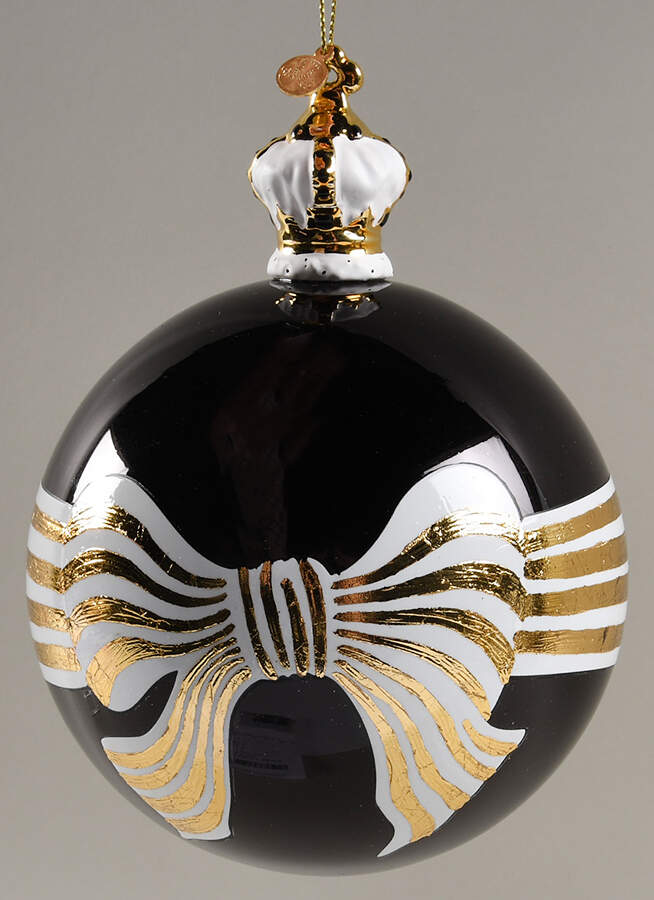 Courtly Christmas Ornaments Noel Bow Ball - Boxed by MacKenzie-Childs-1