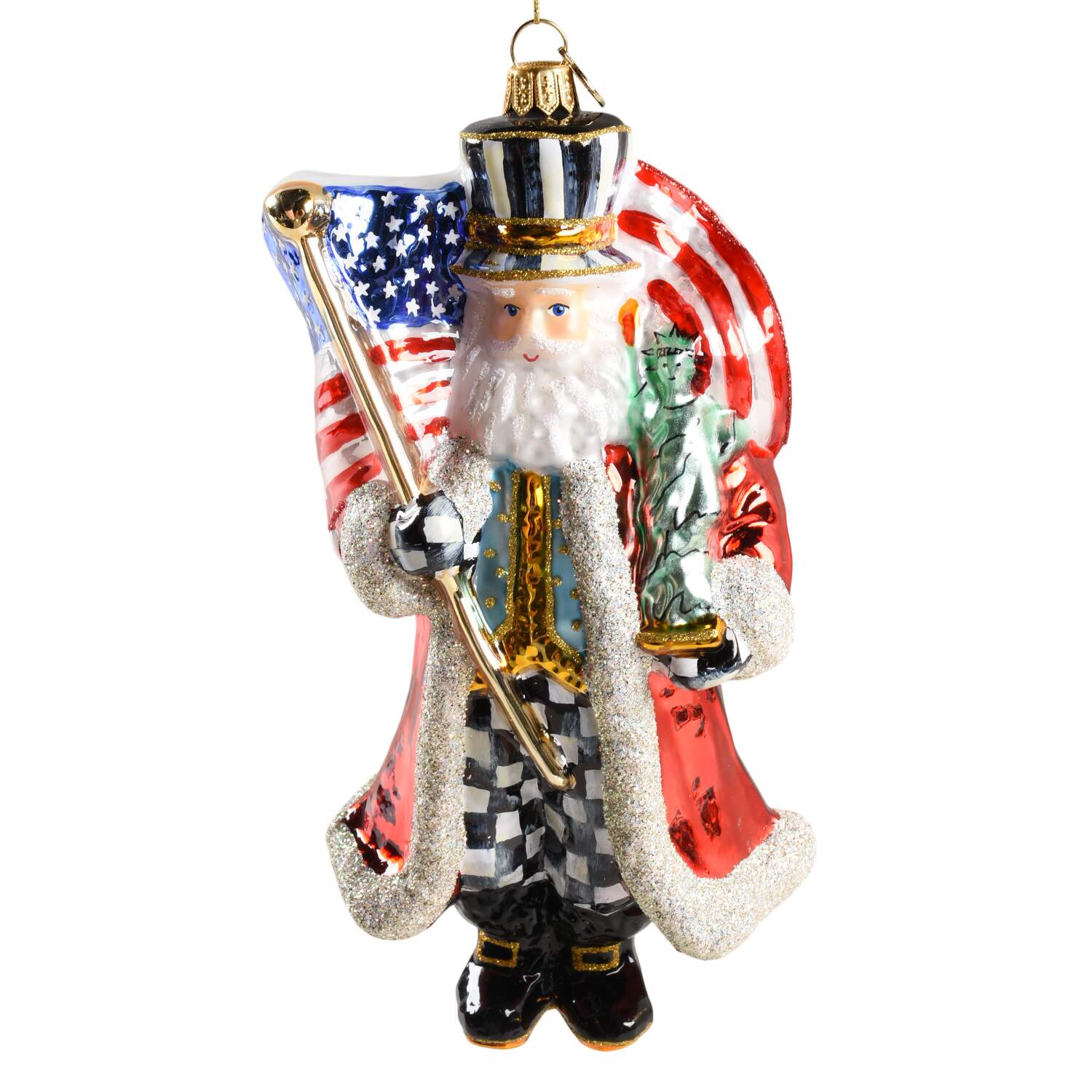 Courtly Christmas Ornaments Santa With Flag - No Box by MacKenzie-Childs-1
