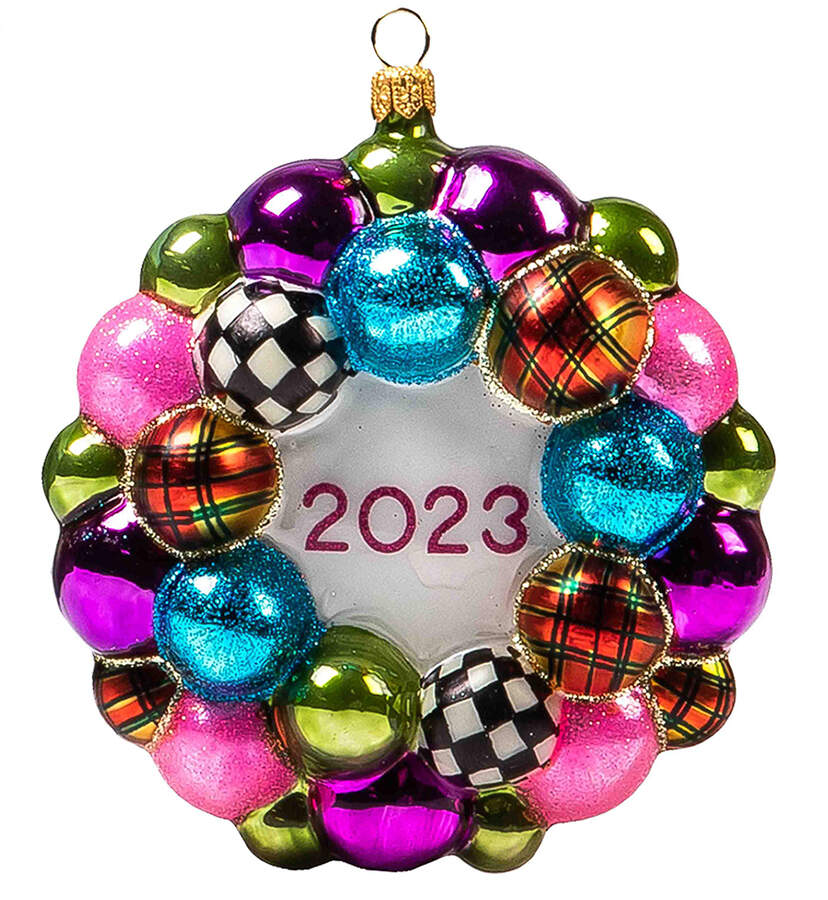Annual Wreath Ornament 2023 Granny Kitsch Wreath - No Box by MacKenzie-Childs-1