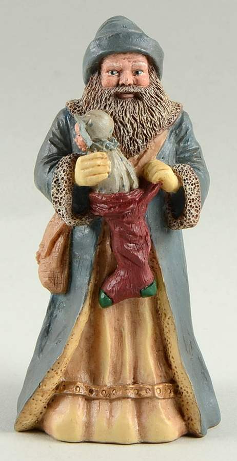 All God's Children Santas Father Christmas-Doll In Stocking-White - Boxed by Miss Martha Originals-1