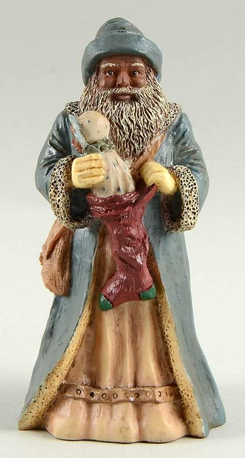 All God's Children Santas Father Christmas-Doll In Stocking-Black - No Box by Miss Martha Originals-1