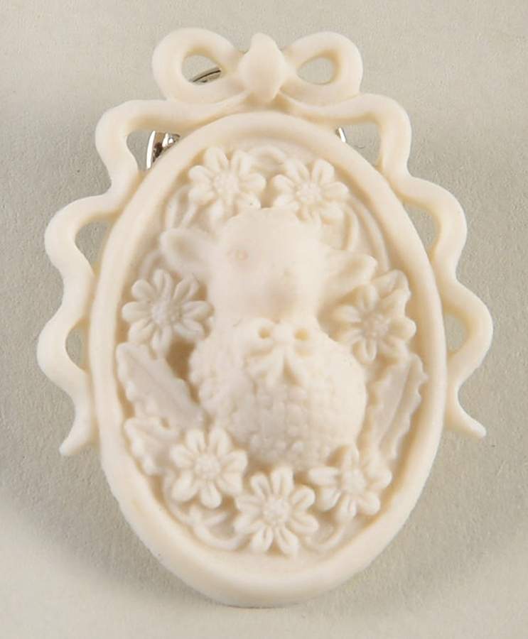 Margaret Furlong Collectors Club Lamb Cameo Lapel Pin - No Box by Margaret Furlong-1