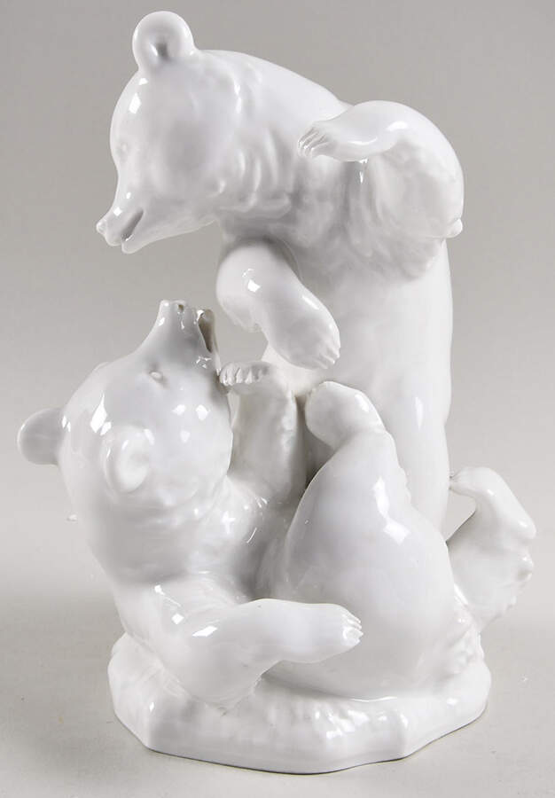 Meissen Animals Bear Cubs - No Box by Meissen (Germany)-1