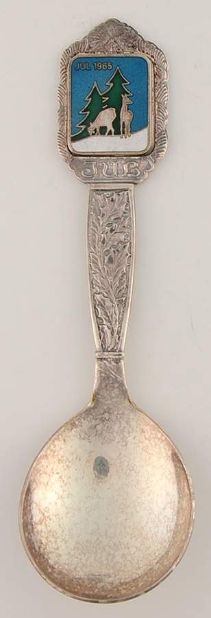 Silverplate Christmas Spoon Deer - No Box Nb1965 by Meka-1