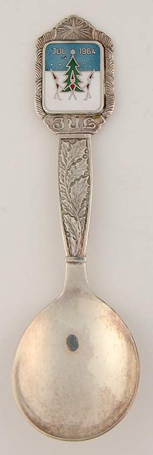 Silverplate Christmas Spoon Christmas Tree And Elves - No Box Nb1964 by Meka-1