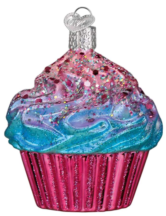 Food and Drink Shimmering Pink Cupcake - Nb742, No Box by Old World Christmas (Newer)-1