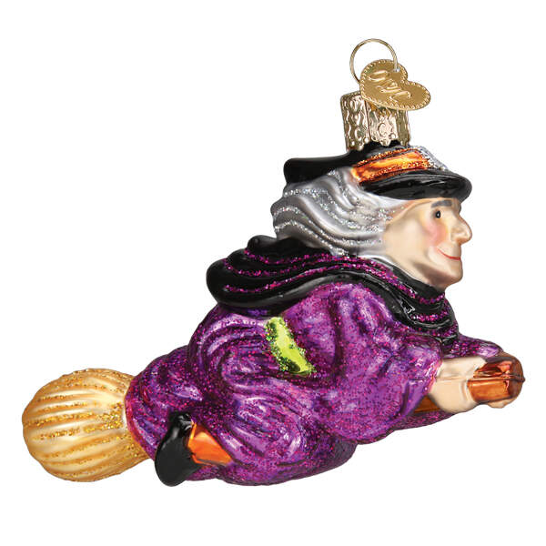 Halloween Witch On Broomstick - No Box by Old World Christmas (Newer)-1
