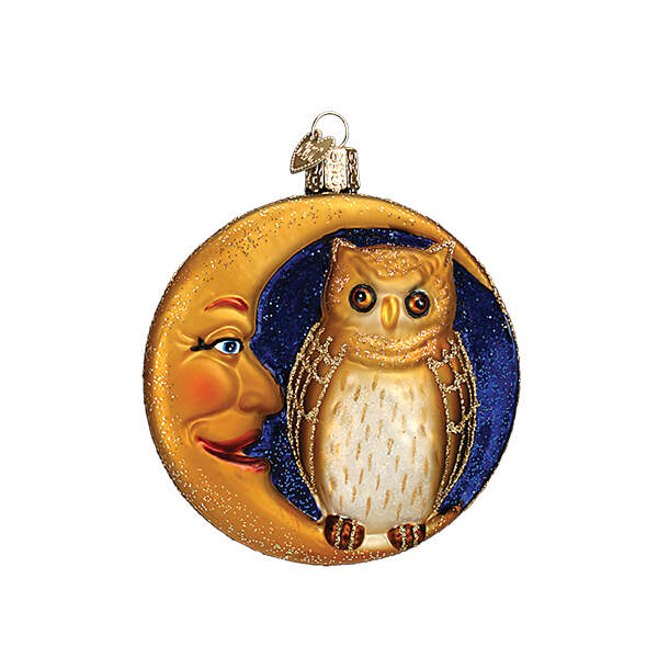 Halloween Owl In Moon - No Box by Old World Christmas (Newer)-1