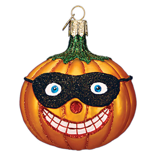 Halloween Masked Jack O Lantern W/O Hat - No Box by Old World Christmas (Newer)-1