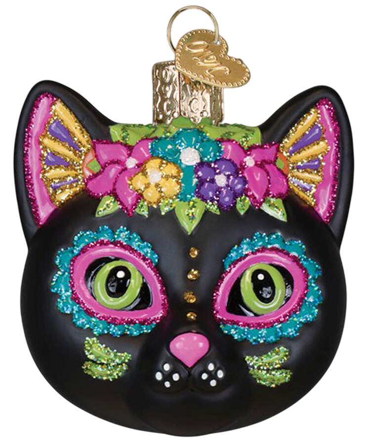 Halloween Dia De Los Muertos Cat - No Box by Old World Christmas (Newer)-1
