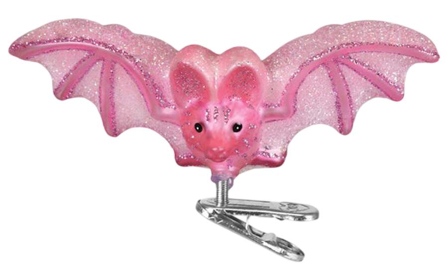 Halloween Shimmering Pink Bat - No Box by Old World Christmas (Newer)-1