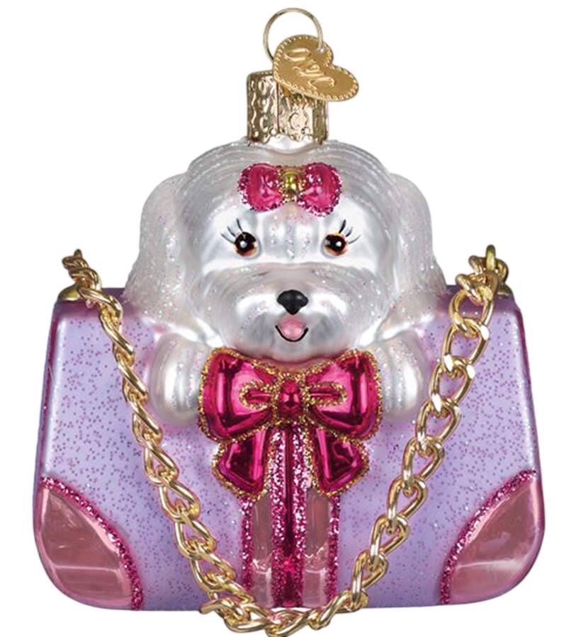 Animals Posh Pup In Purse - Nb740, No Box by Old World Christmas (Newer)-1