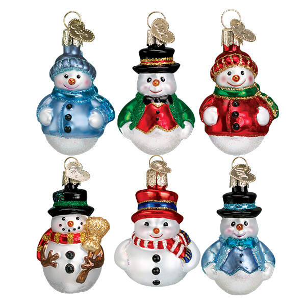 Snowmen Mini Snowman Set - Set Of 6 - Boxed by Old World Christmas (Newer)-1