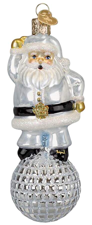 Santa and Mrs Claus Disco Fever Santa - No Box by Old World Christmas (Newer)-1