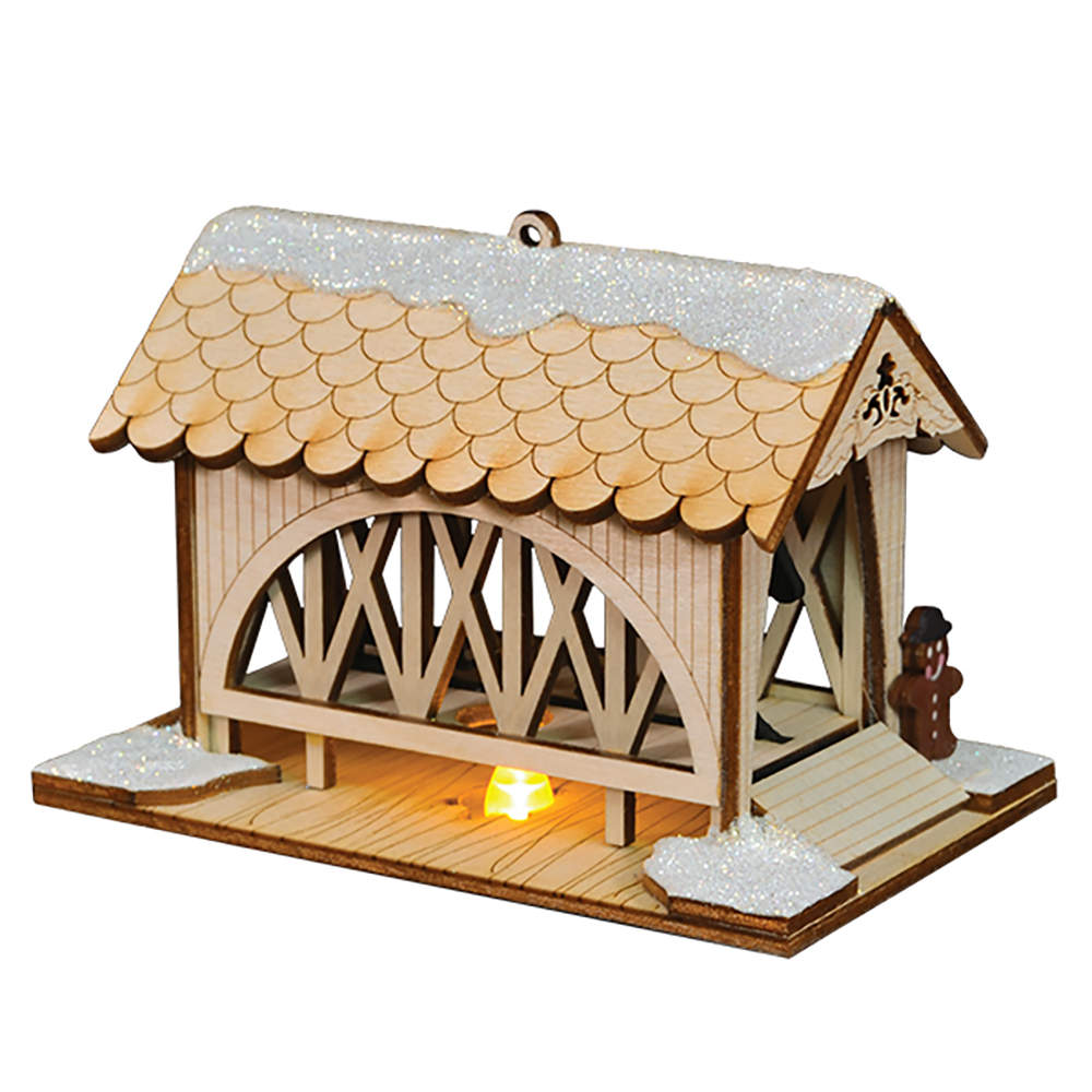 Ginger Cottages Covered Ginger Bridge-Amish Horse - Boxed by Old World Christmas (Newer)-1