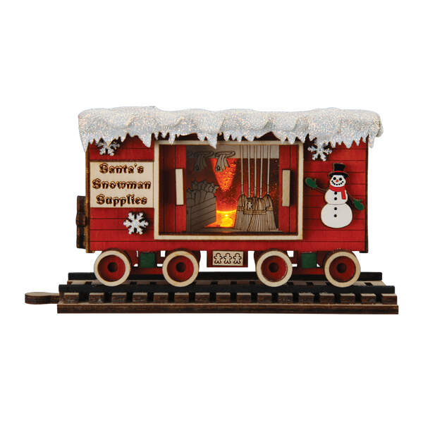 Ginger Cottages Snowman Box Car - Boxed by Old World Christmas (Newer)-1
