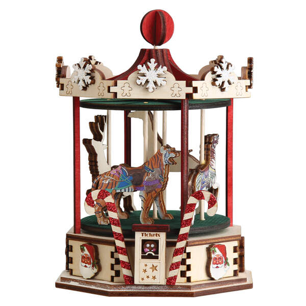 Ginger Cottages Christmas Carousel - Boxed by Old World Christmas (Newer)-1