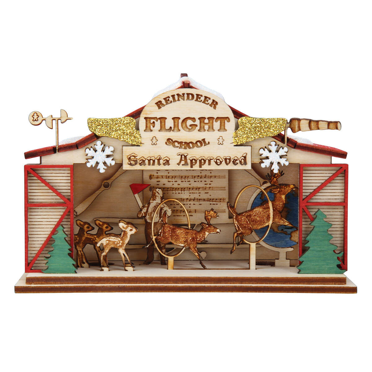 Ginger Cottages Reindeer Flight School - Boxed by Old World Christmas (Newer)-1