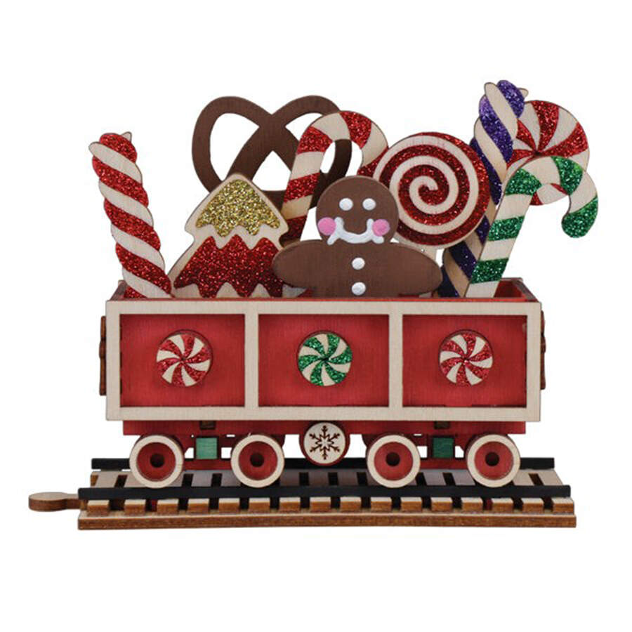 Ginger Cottages Candy Cane Train Car - Boxed by Old World Christmas (Newer)-1