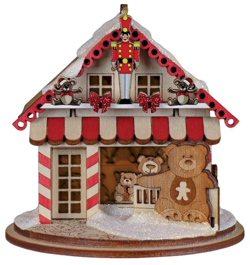 Ginger Cottages Teddy Bear Shop - Boxed by Old World Christmas (Newer)-1