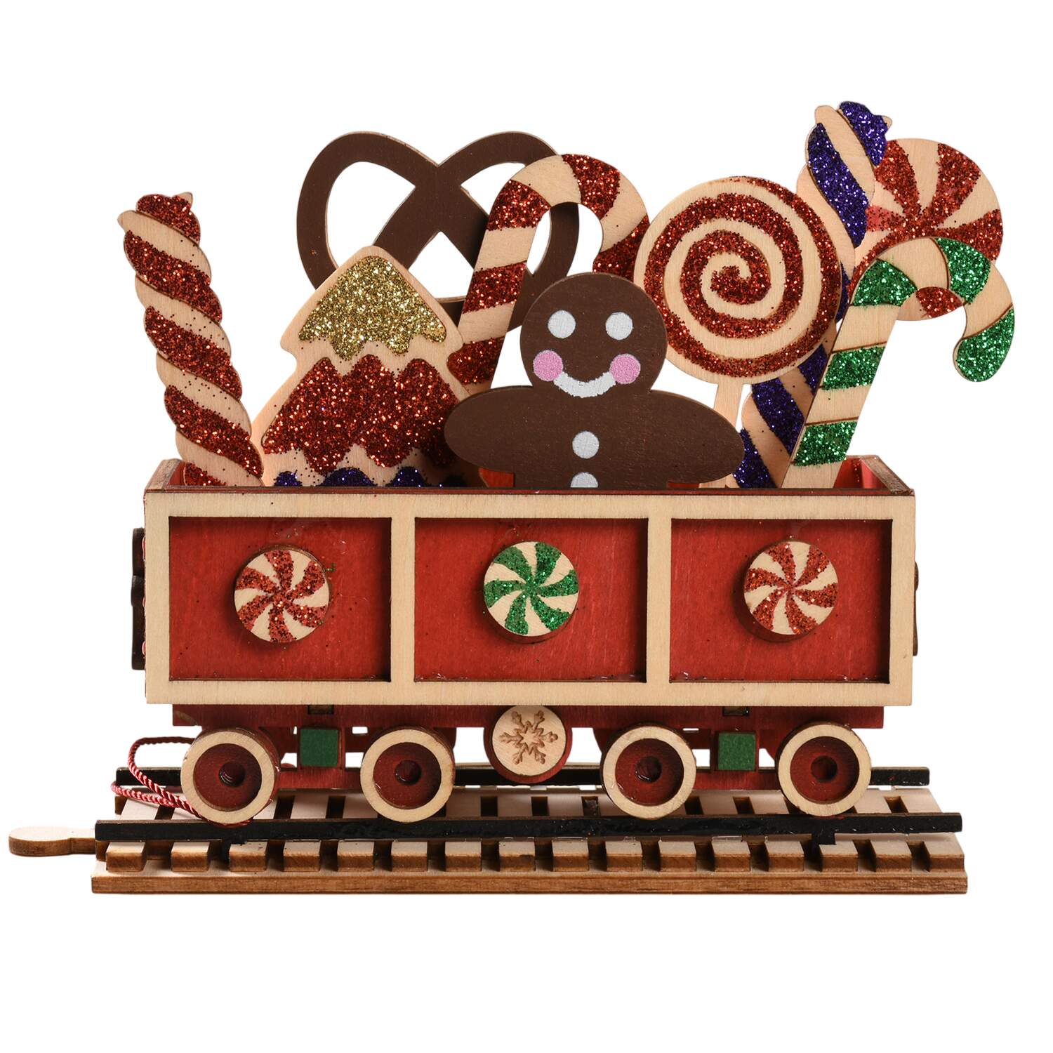 Ginger Cottages Candy Cane Train Car - Boxed by Old World Christmas (Newer)-1