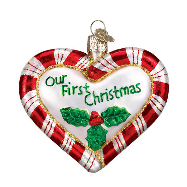 Hearts Peppermint Heart-Our First Christmas - No Box by Old World Christmas (Newer)-1