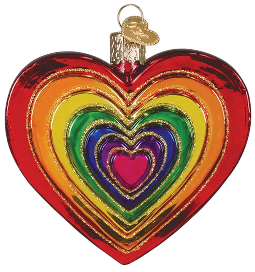 Hearts Rainbow Heart - No Box by Old World Christmas (Newer)-1