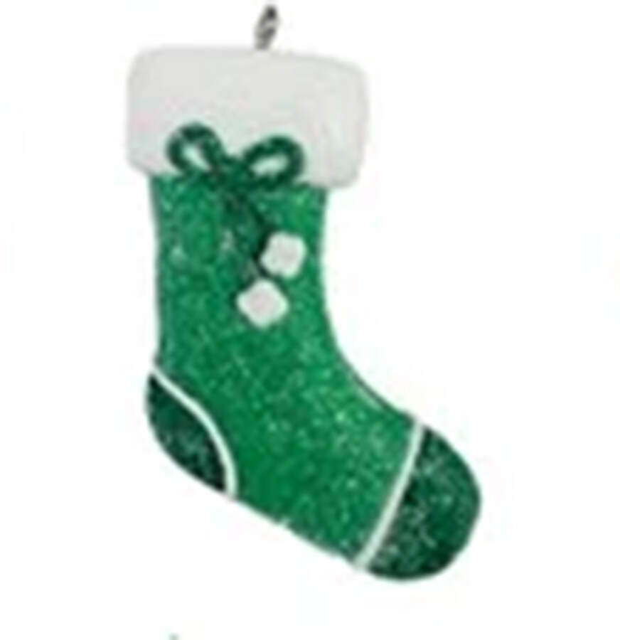 Rudolph Advent Calender Stocking-Green & White - No Box by Old World Christmas (Newer)-1