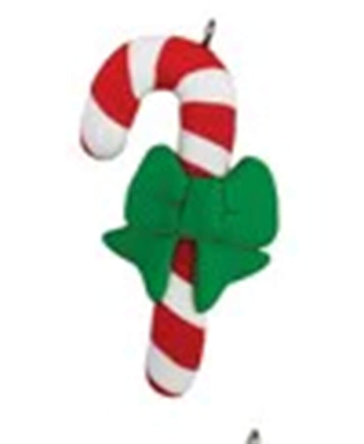 Rudolph Advent Calender Candycane-Red&White,Green Bow - No Box by Old World Christmas (Newer)-1