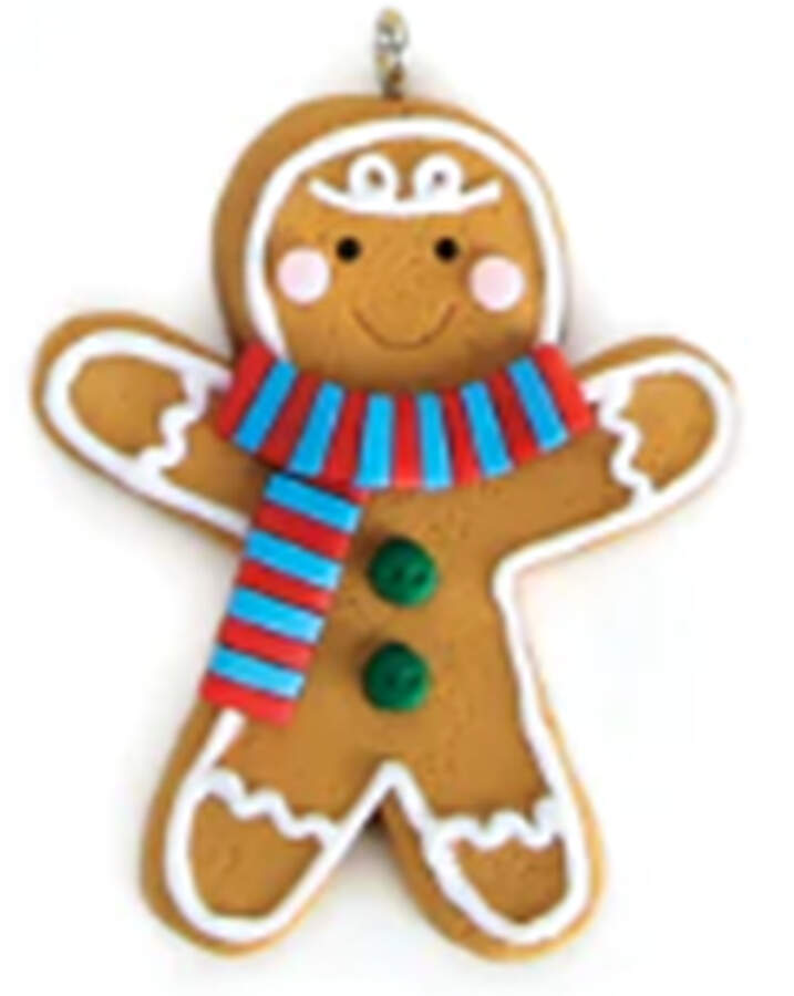 Advent Calendar Gingerbread Man Red & Blue Scarf - No Box by Old World Christmas (Newer)-1